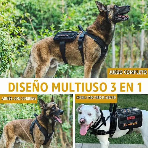Vista 5 de OneTigris Arnés de Chaleco para Perro de Servicio, Capa para Perro de Servicio Arnés de Mochila para Perro Guardián con Bolsillos Bolsa de Sillín