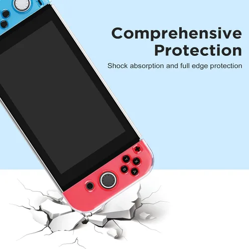 Vista 4 de JINGDU Funda protectora compatible con Switch NS 2017, accesorios de cubierta de TPU acoplable para consola de interruptores y Grip Joy-Con