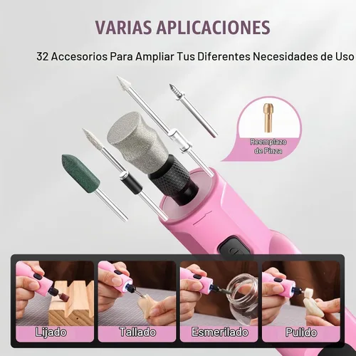 Vista 9 de Katerk Molinillo de uñas para perros para mascotas, 5 velocidades Rosa