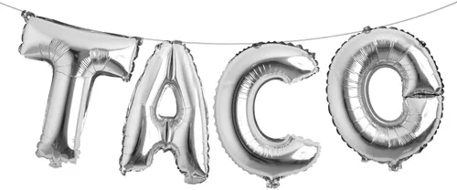 Vista 14 de Fiesta Party Balloons Supplies Taco Balloons Mexican Cinco De Mayo Party Decorations Mylar Foil Balloons Fiesta Party Decorations (L TACO Gold)