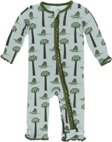 Vista 19 de KicKee Pants Mono sólido con volantes y cremallera Verde aloe