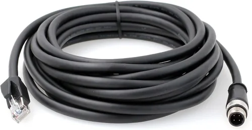 Vista 7 de HangTon - Cable Ethernet M12, código D, 4 pines a RJ45 Cat6, blindado, impermeable, flexible, cable de red para bus de campo, PLC, sensor Vison, 3.3