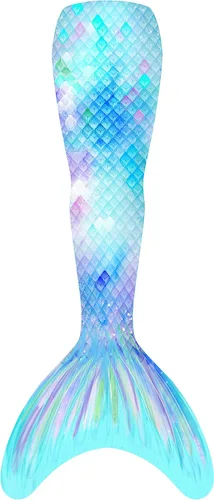 Vista 3 de Traje de baño de cola de sirena con monoaleta para niñas, conjunto de bikini