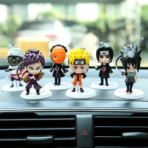 Vista 4 de Llavero de anime para decoración de tartas, figuras de acción, figuras de dibujos animados, decoración de fiesta, mini juguete, suministros