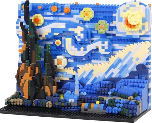 Vista 9 de SAMYBLOCKS Juego de 3600 piezas de microbloques de árbol bonsái de estanque de flor de melocotón, bloques de construcción de arquitectura