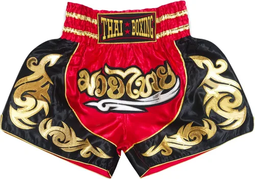 Vista 2 de Pantalones cortos de Muay Thai para niños (4 años a 10 años) para boxeo, kickboxing, artes marciales mixtas, entrenamiento para niños y niñas
