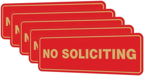Vista 60 de Estándar No Soliciting Door/Wall Sign - Negro - Pequeño