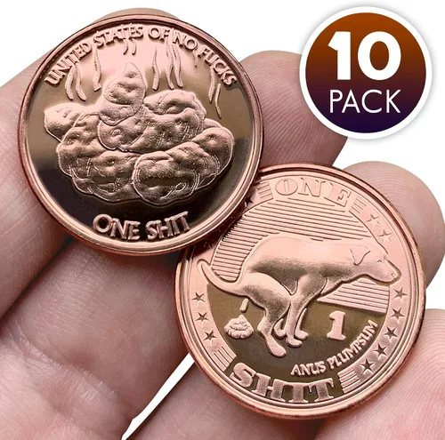 Vista 7 de ZFG Inc. Zero F's Given - Novedades de monedas de cuarto de regalo, Give One Sh*t, paquete de 10