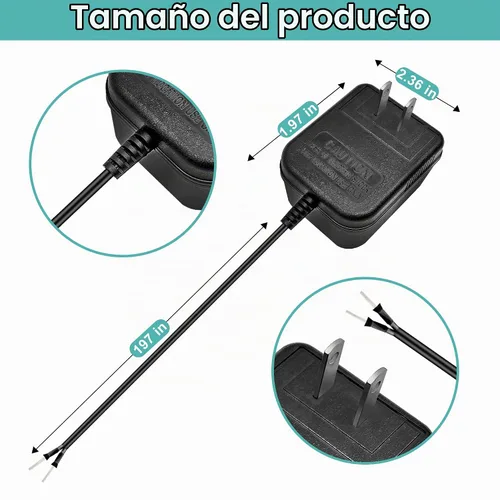 Vista 2 de Adaptador de corriente de timbre de 24 voltios - Adaptador de cable C de 16.4 pies, transformador de timbre compatible con Ring, Nest Hello, Wyze