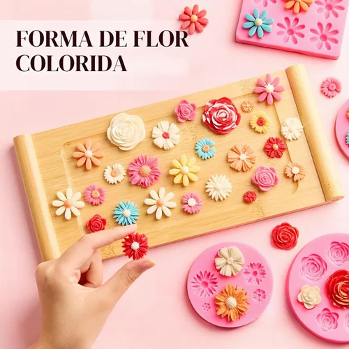 Vista 4 de Puyeipt Moldes de silicona para fondant, paquete de 4