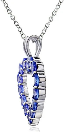 Vista 2 de B. BRILLIANT Collar de plata de ley genuina, creada o sintética con corazón abierto para damas de honor