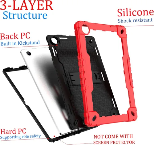 Vista 7 de Para Onn 10.4 Tablet Pro 2023 Modelo: 100110603 Funda protectora híbrida de alta resistencia con correa para el hombro para Walmart Onn 10.4 Tablet