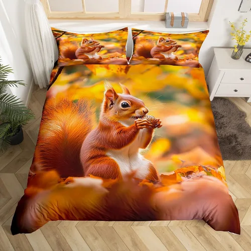 Vista 22 de Erosebridal Juego de funda de edredón individual de pavo de Acción de Gracias, juego de ropa de cama de calabaza y hojas de otoño para niños