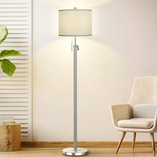 Vista 15 de Actualización: lámparas de pie doradas para sala de estar, lámpara de pie moderna ajustable de 55 a 67 pulgadas de altura con base de mármol