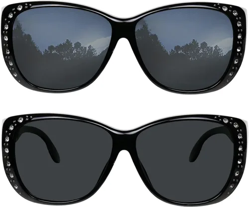 Vista 3 de Gafas de sol que se ajustan sobre gafas para mujer, protección UV, polarizadas y visión nocturna Fitover