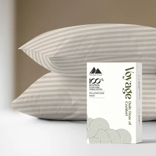 Vista 9 de Mayfair Linen Voyage Collection - Juego de 4 fundas de almohada de algodón egipcio de lujo de la serie 600, color blanco, suaves, refrescantes