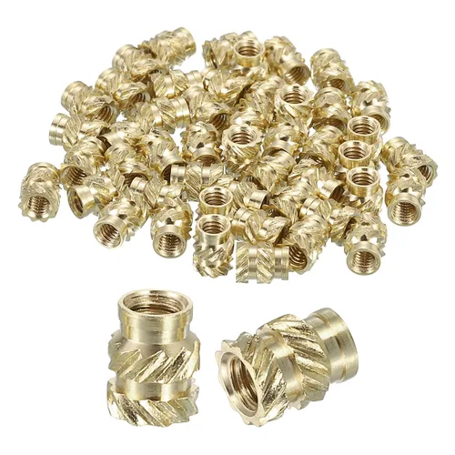 Vista 67 de uxcell Tuercas de inserción moleteadas, 100 piezas M1 x 1.5mm L x 2mm DE 3D Impresión de latón Tuercas de inserción roscadas hembras Insertos