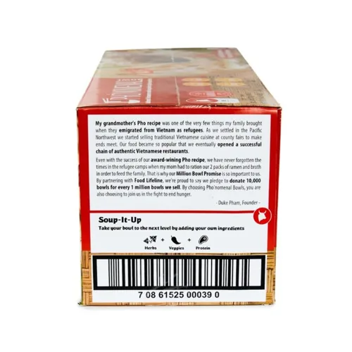 Vista 5 de Pho'nomenal Tazón de Fideos Instantáneos Pho Sin Gluten, Sopa de Carne Vietnamita Baja en Sodio, Sin MSG, Receta Familiar Auténtica, Sin OMG, Sin