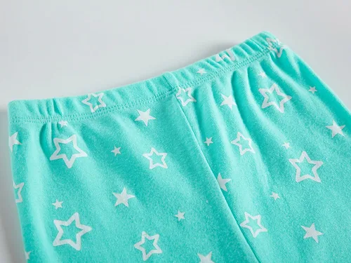 Vista 6 de Babyroom Pijama de algodón de 4 piezas para niñas a juego con diseño de unicornio