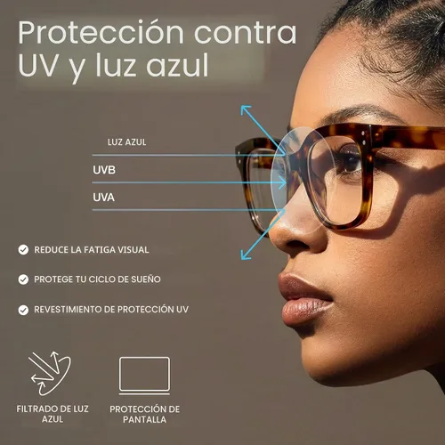 Vista 3 de miyya Gafas de luz azul para mujeres y hombres – Monturas gruesas de gran tamaño bloqueador de luz UV y azul, accesorios elegantes para gafas