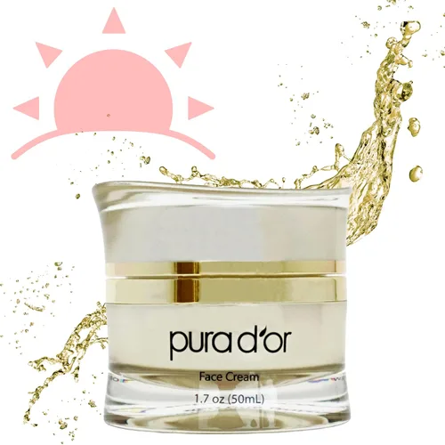 Vista 6 de PURA D'OR Crema facial Radiant Glow AM de 1.7 onzas, azul de metileno, polifenoles, flavonoides, extracto de células madre de manzana, hidratante