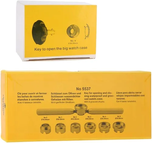 Vista 7 de Abridor de caja trasera de reloj con herramienta de reparación de 7 troqueles