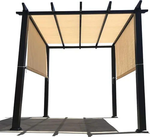 Vista 8 de Alion Home Custom Reemplazo de HDPE de protección solar permeable con bolsillos de varilla para pérgola