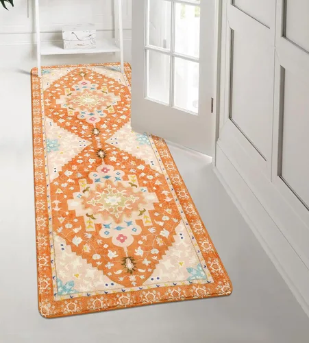 Vista 33 de Uphome Alfombra de baño vintage, azul, bohemio, antideslizante, oriental, suave, lavable a máquina, lindas alfombras de baño tribales florales
