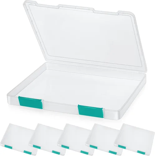 Vista 7 de PerKoop - Caja de almacenamiento de papel transparente, 6 unidades, 12.4 x 9.84 x 1.18 pulgadas, color negro