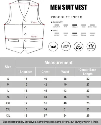 Vista 6 de COOFANDY Chaleco de traje para hombre, ajustado, doble botonadura, chaleco formal de negocios