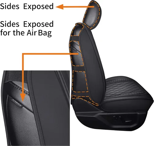 Vista 5 de Tomatoman F-150 Fundas de asiento delantero compatibles con Ford F150 2009-2024 2025 2026 2017-2026 F250 F350 F450 Supercrew Super Duty Limited