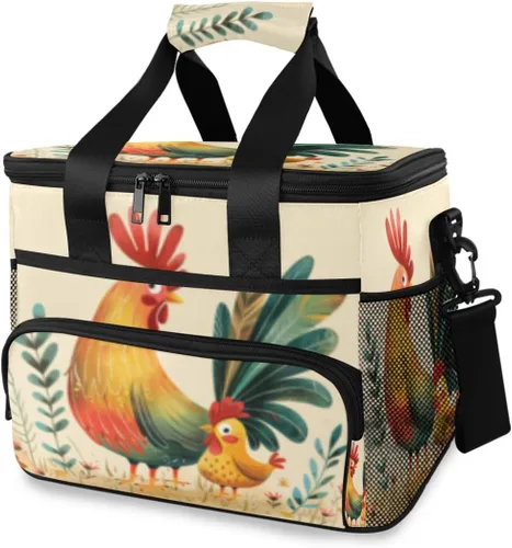 Vista 14 de ALAZA Sugar Skull Floral The Day of Dead - Bolsa de picnic aislada grande para adultos, hombres y mujeres