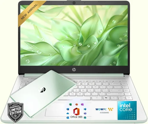 Vista 11 de HP Ultrabook Laptop con Copilot AI • Edición 2026 • Última CPU Intel N150 de 4 núcleos • 16 GB de RAM • 128 GB SSD + 1 TB OneDrive, Microsoft Office