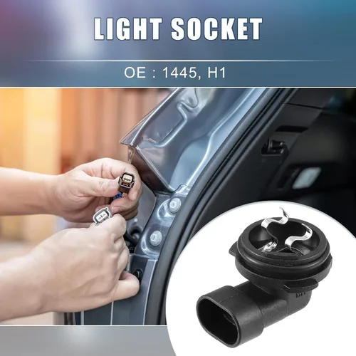 Vista 2 de Soporte de bombilla antiniebla Socket 1445 H1 para vehículo de automóvil de plástico negro