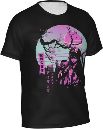 Vista 3 de Anime Angels-of-Death T-Shirt Men's Fashion Round Neck Cotton Clothes Summer Short Sleeve Tee