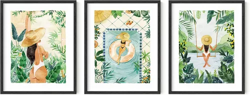 Vista 53 de HAUS AND HUES - Arte de póster Bauhaus - Juego de 3 arte de pared abstracto moderno, pósteres vintage e impresiones, arte de pared azul y amarillo
