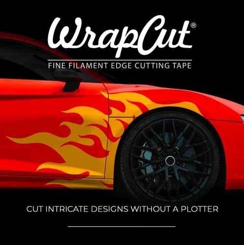 Vista 4 de VViViD Wrap Cut cinta para corte de bordes de vinilo de 32 pies (10 m) con espátula amarilla para detalles