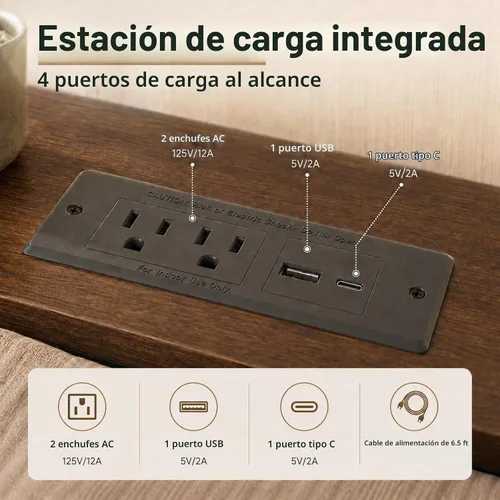 Vista 6 de E-Motie - Marco de cama individual, estante de almacenamiento y cabecero