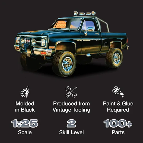 Vista 2 de MPC 1984 GMC Pickup Kit de modelo a escala 1:25 (versión negra)