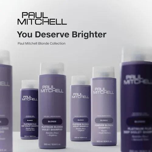 Vista 4 de Paul Mitchell Set de regalo rubio platino, champú morado + acondicionador, para cabello cobrizo