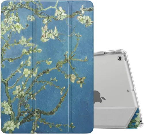 Vista 16 de MoKo - Funda compatible con iPad 2019, fina, ligera, inteligente, carcasa, cubierta de soporte con protector trasero traslúcido esmerilado 1-Oro Rosa