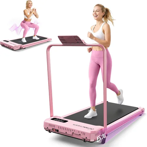 Vista 10 de Caminadora pequeña con inclinación - Cinta de correr para debajo del Rosa rubor