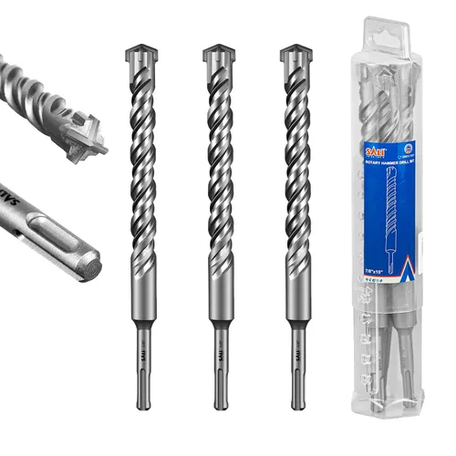 Vista 52 de SALI 10 brocas de martillo giratorio SDS Plus de 1/2 x 6 pulgadas, kit de broca para hormigón, material de carburo de doble rosca de tipo cruzado