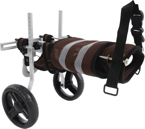 Vista 4 de Silla de ruedas para perros para patas traseras, carrito ajustable para silla de ruedas para perros con patas traseras discapacitadas para caminar