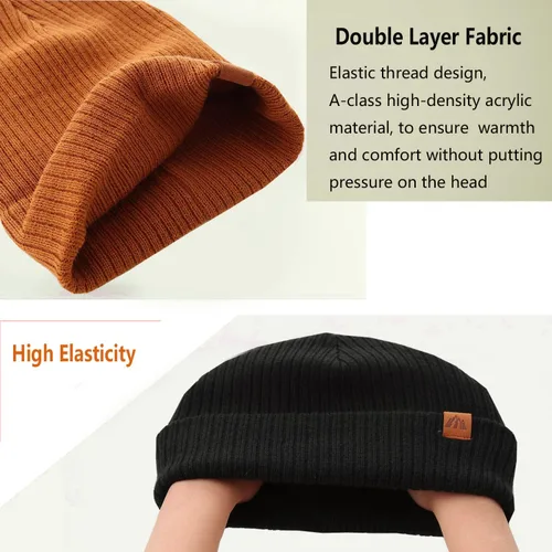 Vista 3 de LMLALML Gorro para niños pequeños, elegante gorro de invierno de punto para niños pequeños