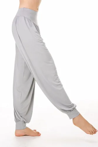 Vista 4 de Pantalones de algodón para mujer, elásticos, suaves, para yoga, deportes