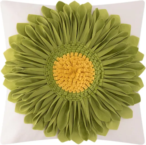 Vista 23 de OiseauVoler Fundas de almohada hechas a mano de 18 x 18 pulgadas, fundas de cojín de girasol 3D azules, fundas de almohada decorativas para sofá