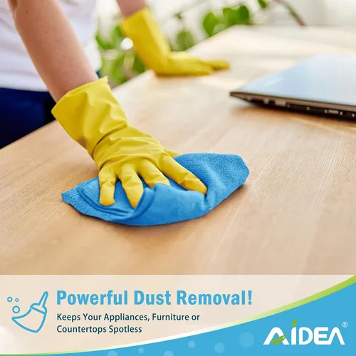 Vista 3 de AIDEA Microfiber Cleaning Cloth Blue-50PK, Soft Absorbent Shop Rags, Microfiber Towels for Cars, Kitchen Towels, Dusting Cloth for Home, Window