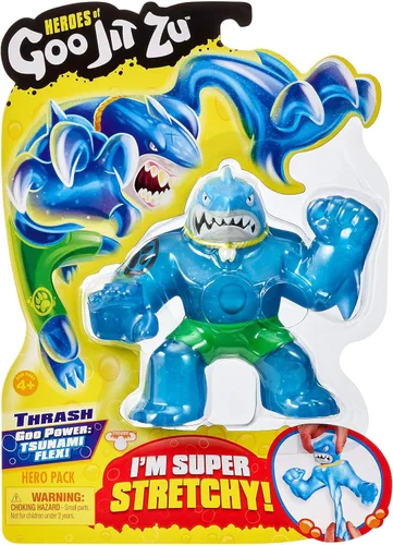 Vista 3 de Heroes of Goo Jit Zu - Single Stretchy Shark Action Figure, Thrash