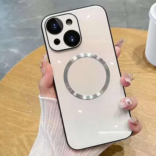Vista 29 de Guppy Funda para iPhone 12 Pro - Parte trasera de vidrio degradado con carga magnética, película de lente, color negro